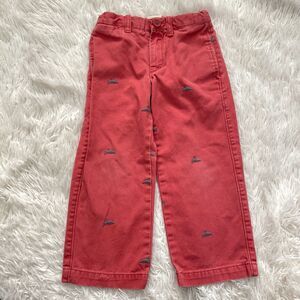 Crewcuts Red Embroidered Dolphin Casual Kids Pants